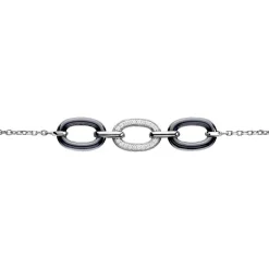 Bracelet Eulalie Argent Blanc Céramique Et Oxyde De Zirconium