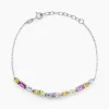 Bracelet Evasion Argent Blanc Pierre De Synthese Oxyde De Zirconium
