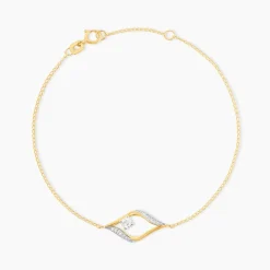 Bracelet Eye Or Jaune Oxyde De Zirconium