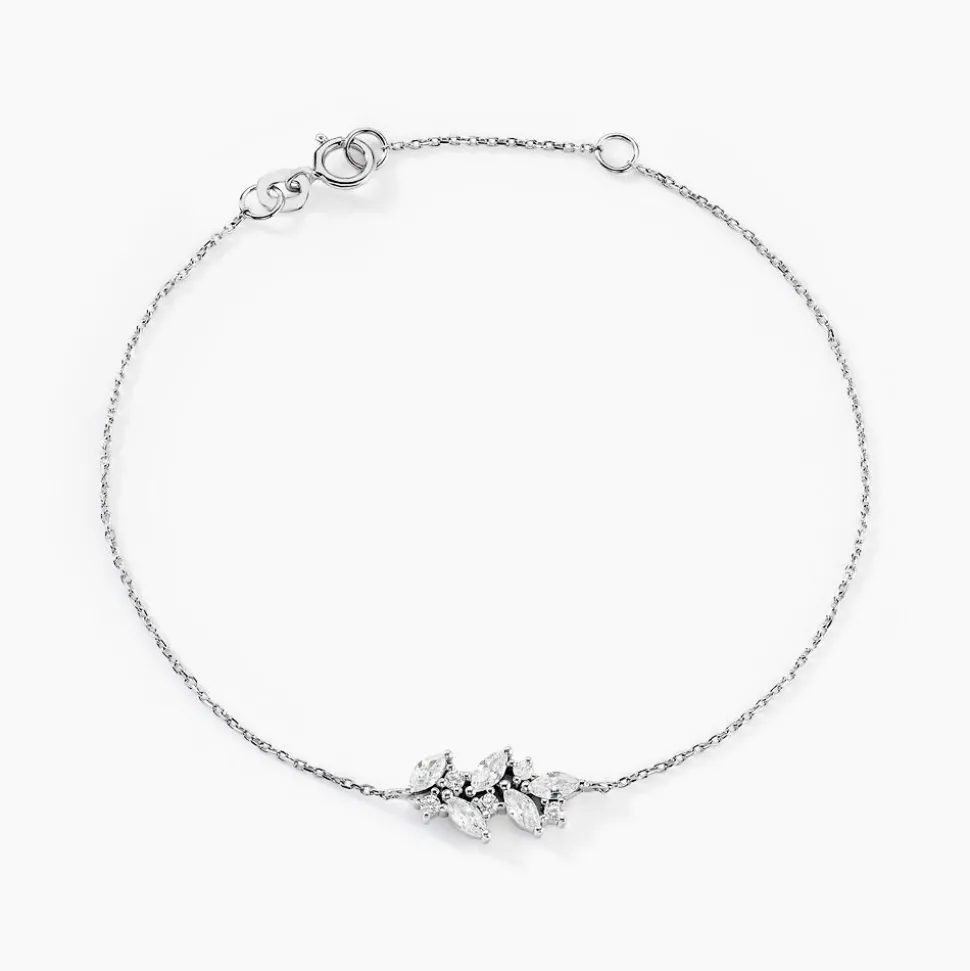 Bracelet Fidelis Or Blanc Oxyde De Zirconium