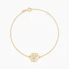 Bracelet Floraison Dorée Or Jaune Oxyde De Zirconium