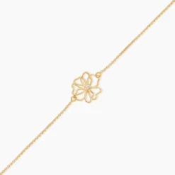 Bracelet Floraison Dorée Or Jaune Oxyde De Zirconium