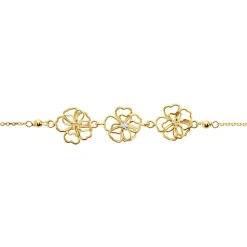 Bracelet Floraison Dorée Or Jaune Oxyde De Zirconium