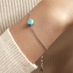 Bracelet Graziana Argent Blanc Turquoise