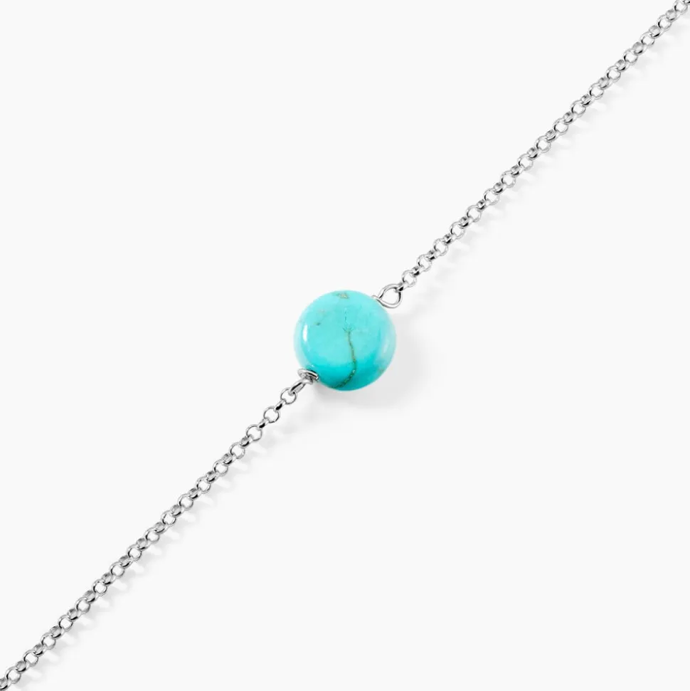 Bracelet Graziana Argent Blanc Turquoise