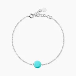 Bracelet Graziana Argent Blanc Turquoise
