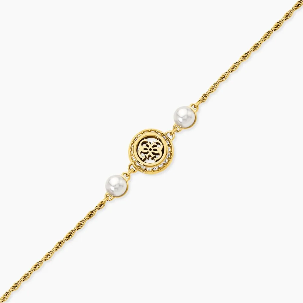 Bracelet Guess Tiny Pearly Acier Jaune Oxyde De Zirconium Perle D'Imitation|GUESS BIJOUX Hot