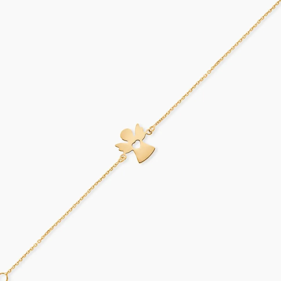 Bracelet Hallie Ange Et Coeur Or Jaune