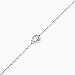 Bracelet Hildana Or Blanc Oxyde De Zirconium