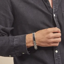 Bracelet Identité Acier Blanc Arvernus
