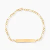 Bracelet Identité Bartolomee Maille Alternee 1/3 Or Jaune