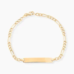 Bracelet Identité Bartolomee Maille Alternee 1/3 Or Jaune