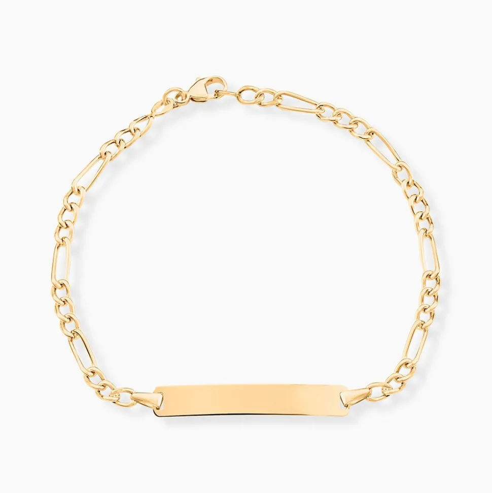 Bracelet Identité Bartolomee Maille Alternee 1/3 Or Jaune