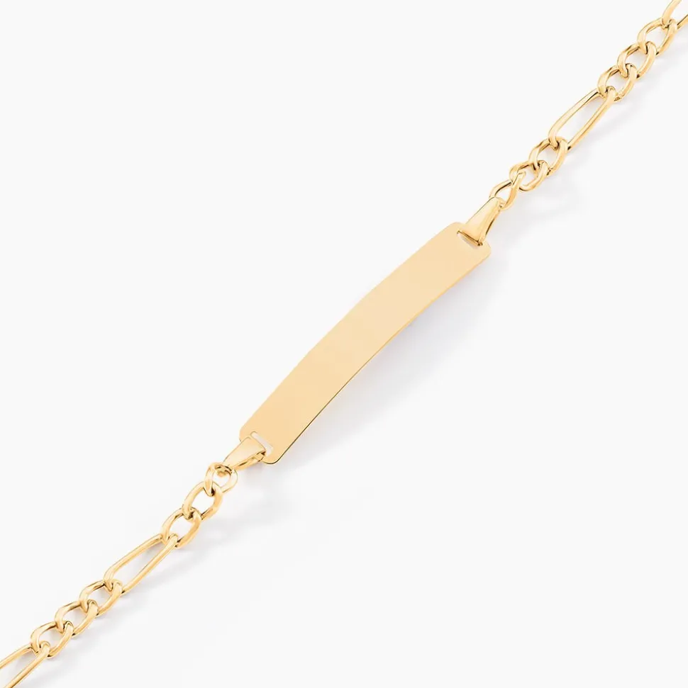 Bracelet Identité Bartolomee Maille Alternee 1/3 Or Jaune