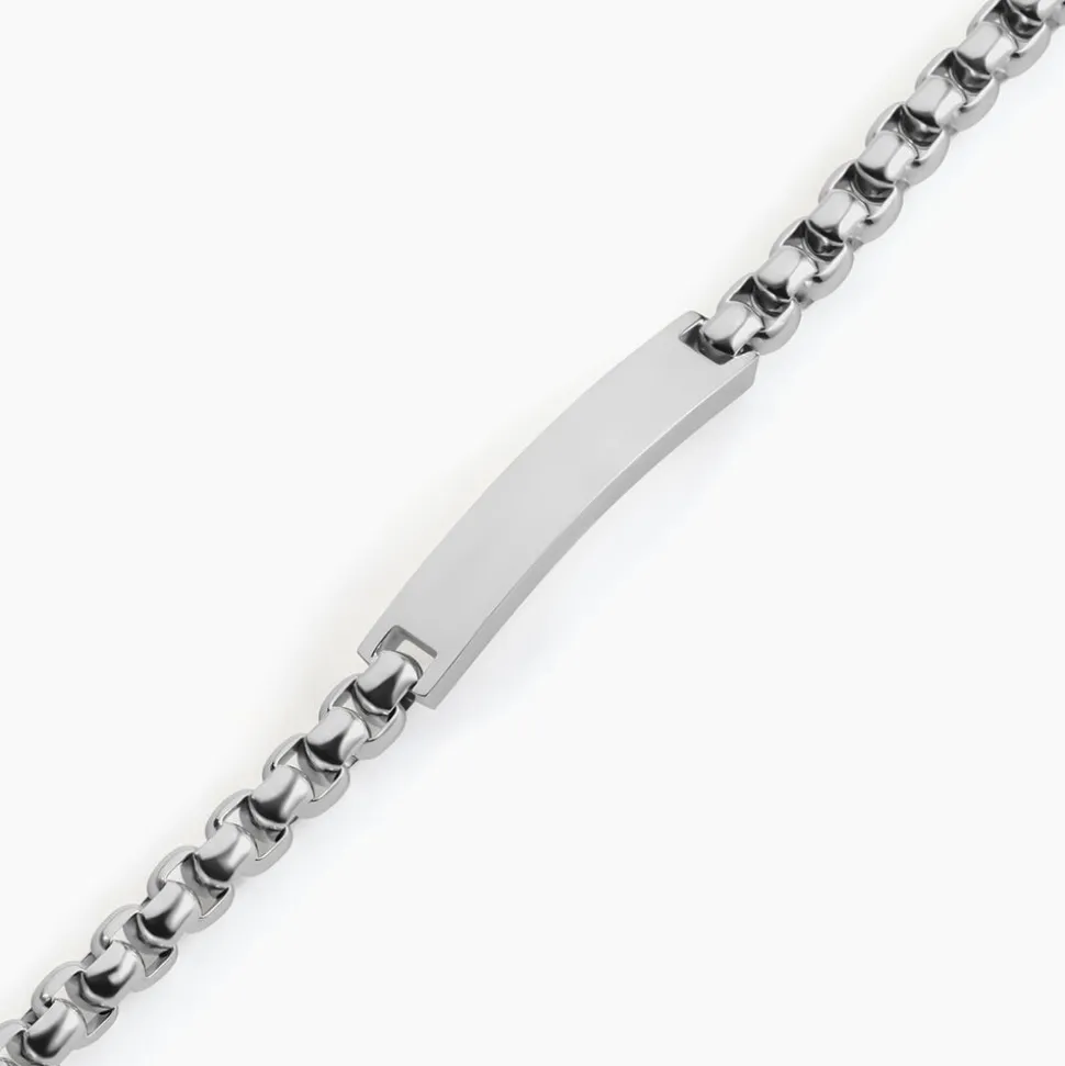 Bracelet Identite Acier Blanc Doryan
