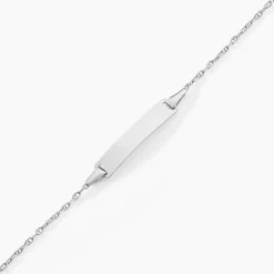 Bracelet Identité Esta Maille Forçat Or Blanc
