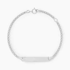Bracelet Identité Euphenia Maille Bismark Or Blanc