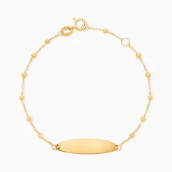 Bracelet Identité Evelina Maille Boule Or Jaune
