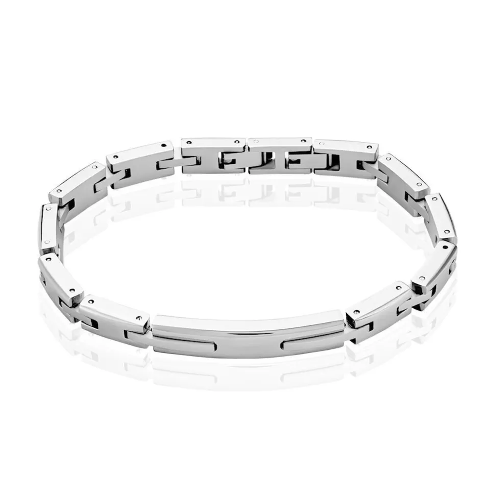 Bracelet Identitée Zion Acier Blanc