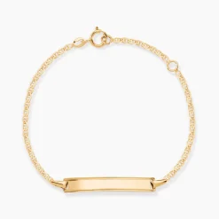 Bracelet Identité Fanelia Maille Marine Or Jaune