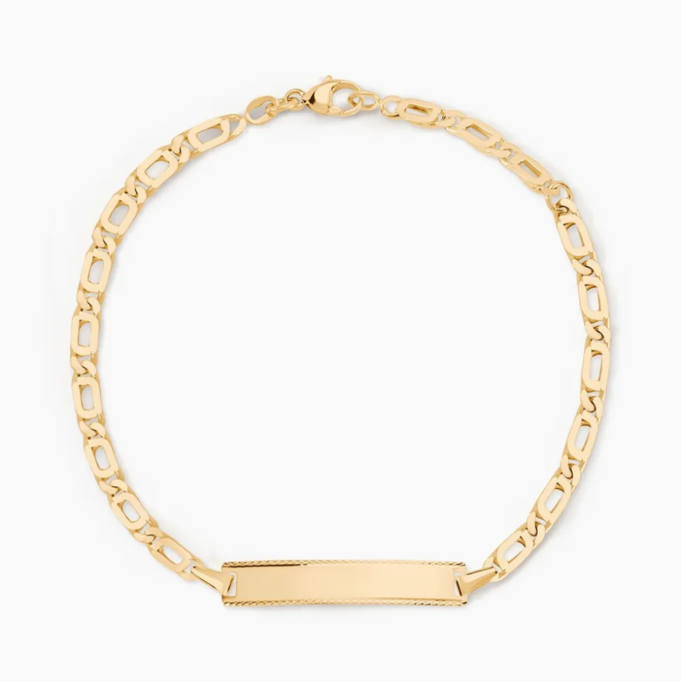 Bracelet Identité Fanelia Maille Marine Or Jaune