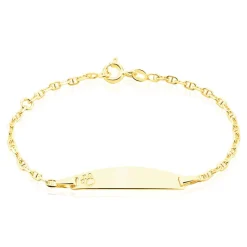 Bracelet Identité Fanelia Maille Marine Or Jaune