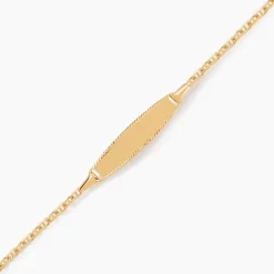 Bracelet Identité Fanelia Maille Marine Or Jaune