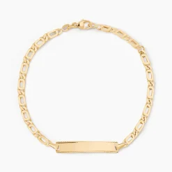Bracelet Identité Fanelia Maille Marine Or Jaune