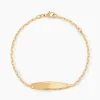 Bracelet Identité Fanelia Maille Marine Or Jaune