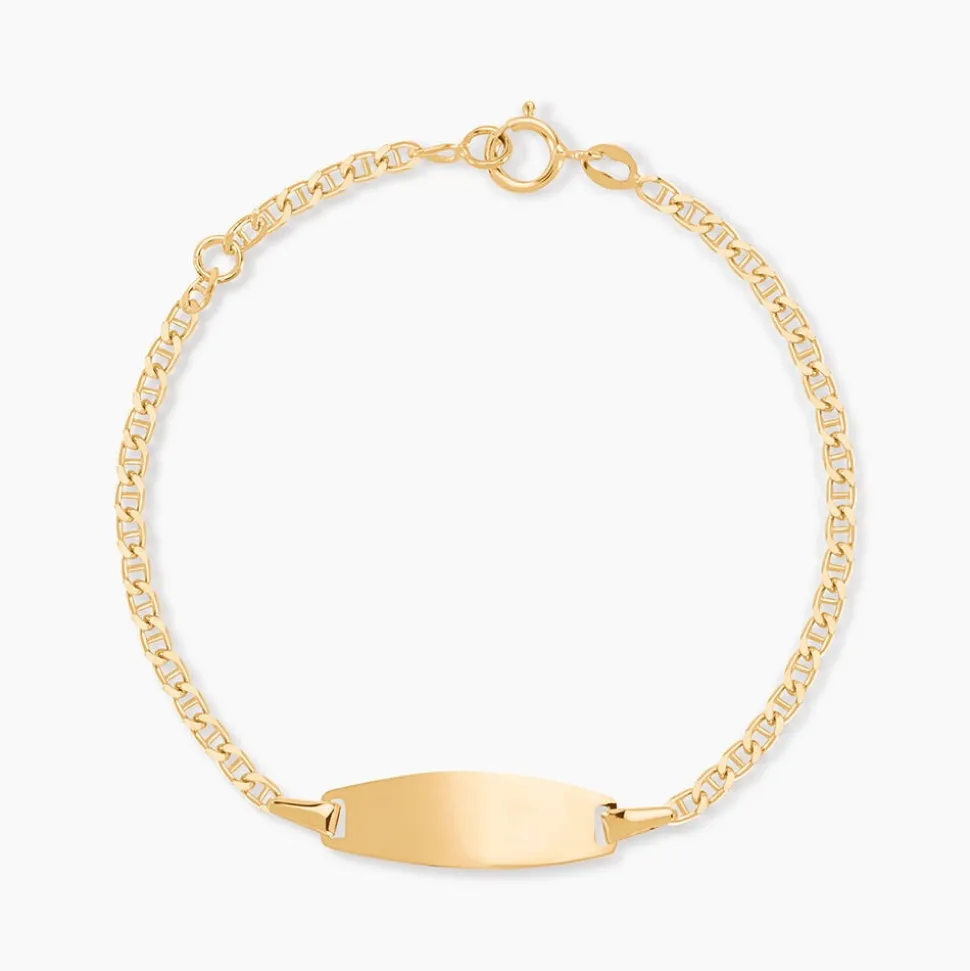 Bracelet Identité Fanelia Maille Marine Or Jaune