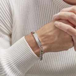 Bracelet Identité Classique Acier Blanc|PHEBUS HIM Hot