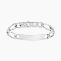 Bracelet Identité Vila Maille Alternee 1/2 Argent Blanc