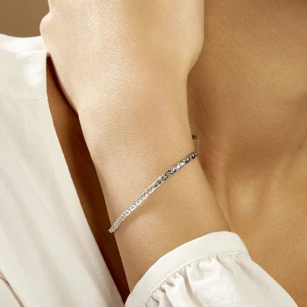 Bracelet Ivy Maille Haricot Or Blanc|Marc Orian New