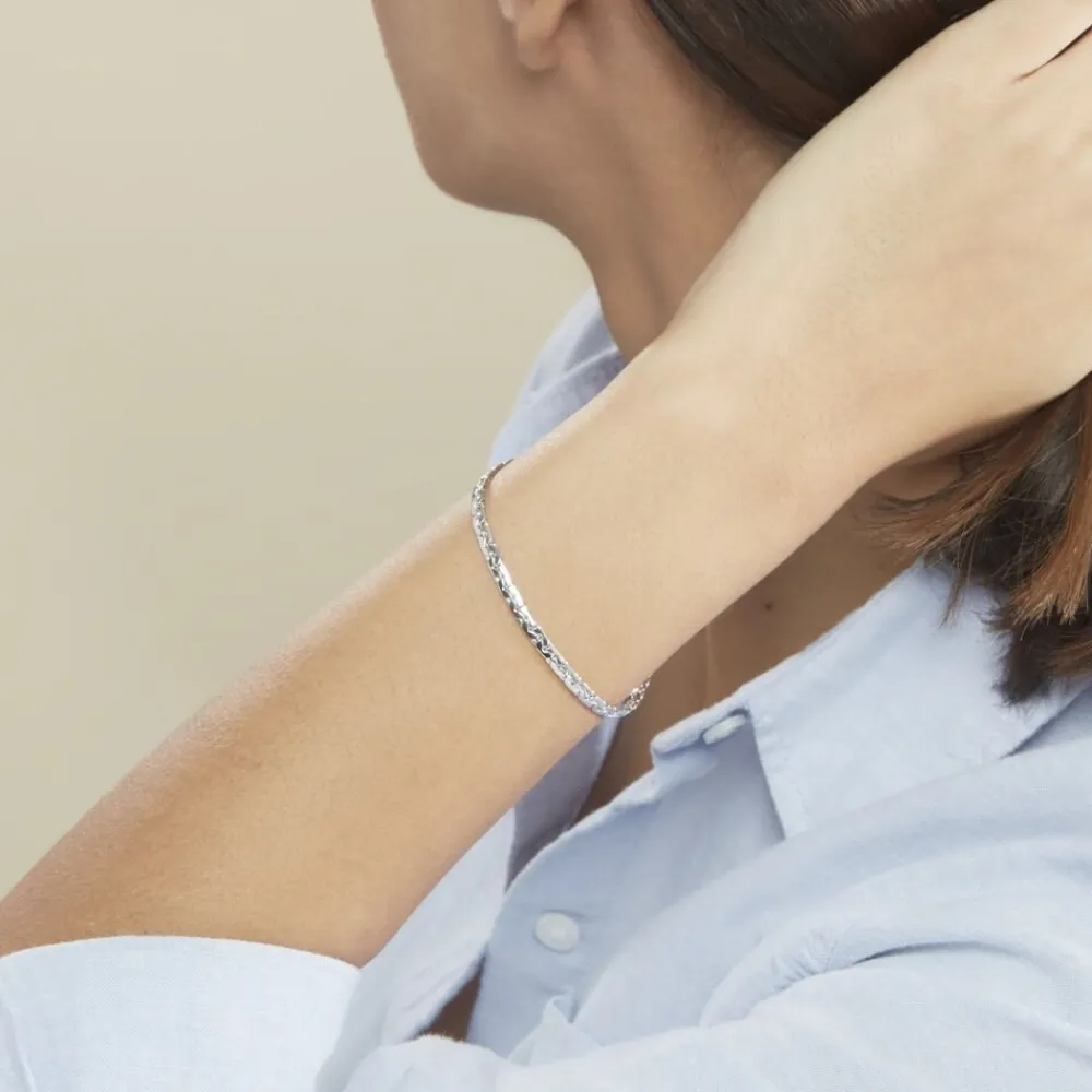 Bracelet Ivy Maille Haricot Or Blanc|Marc Orian Best