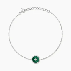 Bracelet Izarra Argent Blanc Malachite