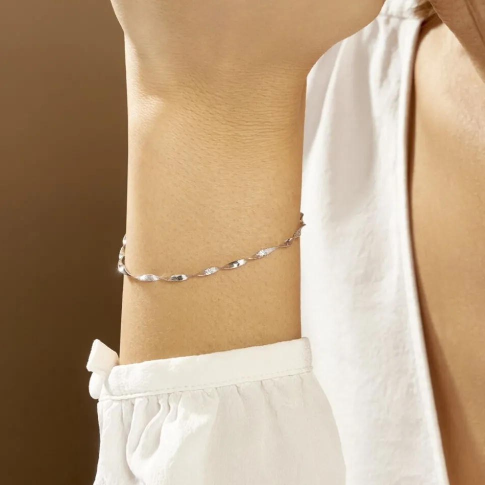 Bracelet Izar Torsadee Or Blanc