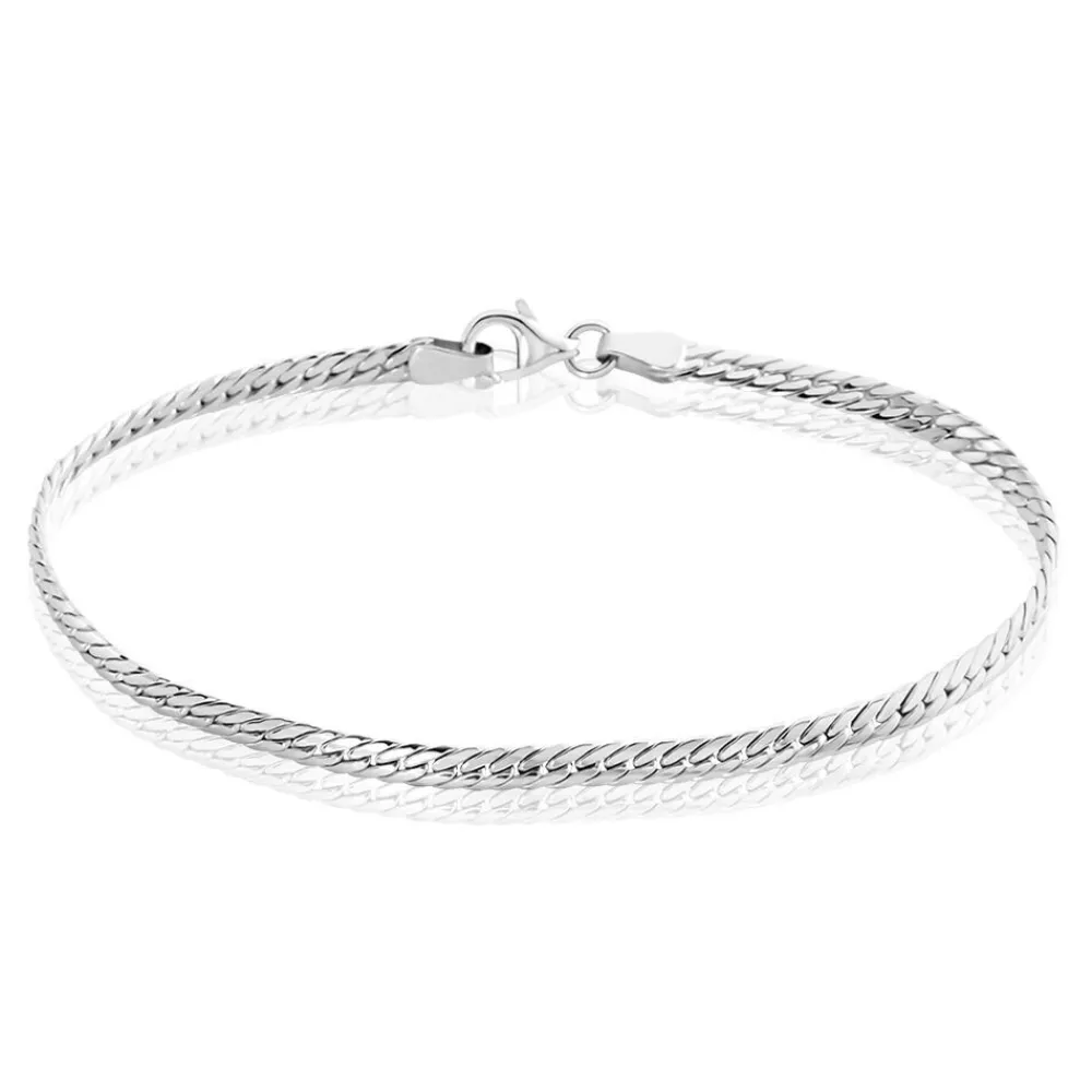Bracelet Izel Maille Anglaise Or Blanc|Marc Orian