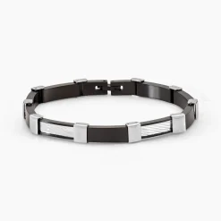 Bracelet Jack Acier Blanc Noir|Marc Orian Discount