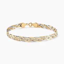 Bracelet Jasmin Tresse Or Bicolore