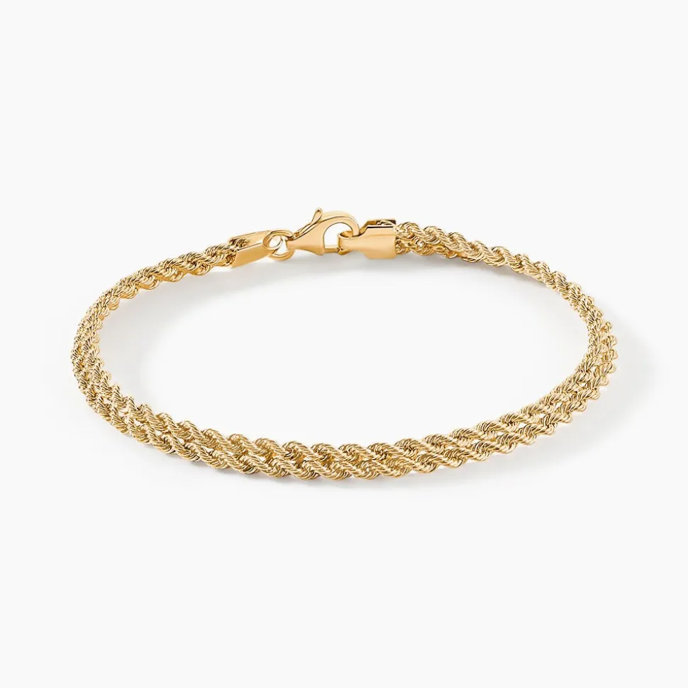 Bracelet Jerry Maille Corde 2 Rangs Or Jaune