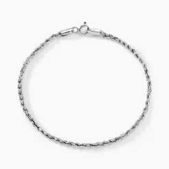 Bracelet Jerry Or Blanc Maille Corde