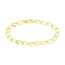 Bracelet Joice Maille Alternée Et Godronne Or Jaune