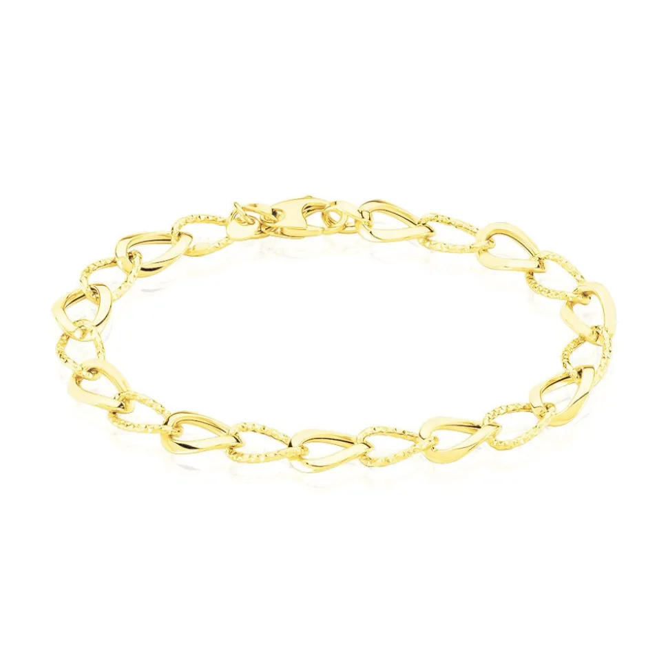 Bracelet Joice Maille Alternée Et Godronne Or Jaune