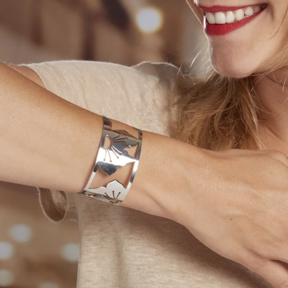 Bracelet Jonc Acier Blanc