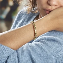 Bracelet Jonc Acier Dore Alexandru|Marc Orian Clearance