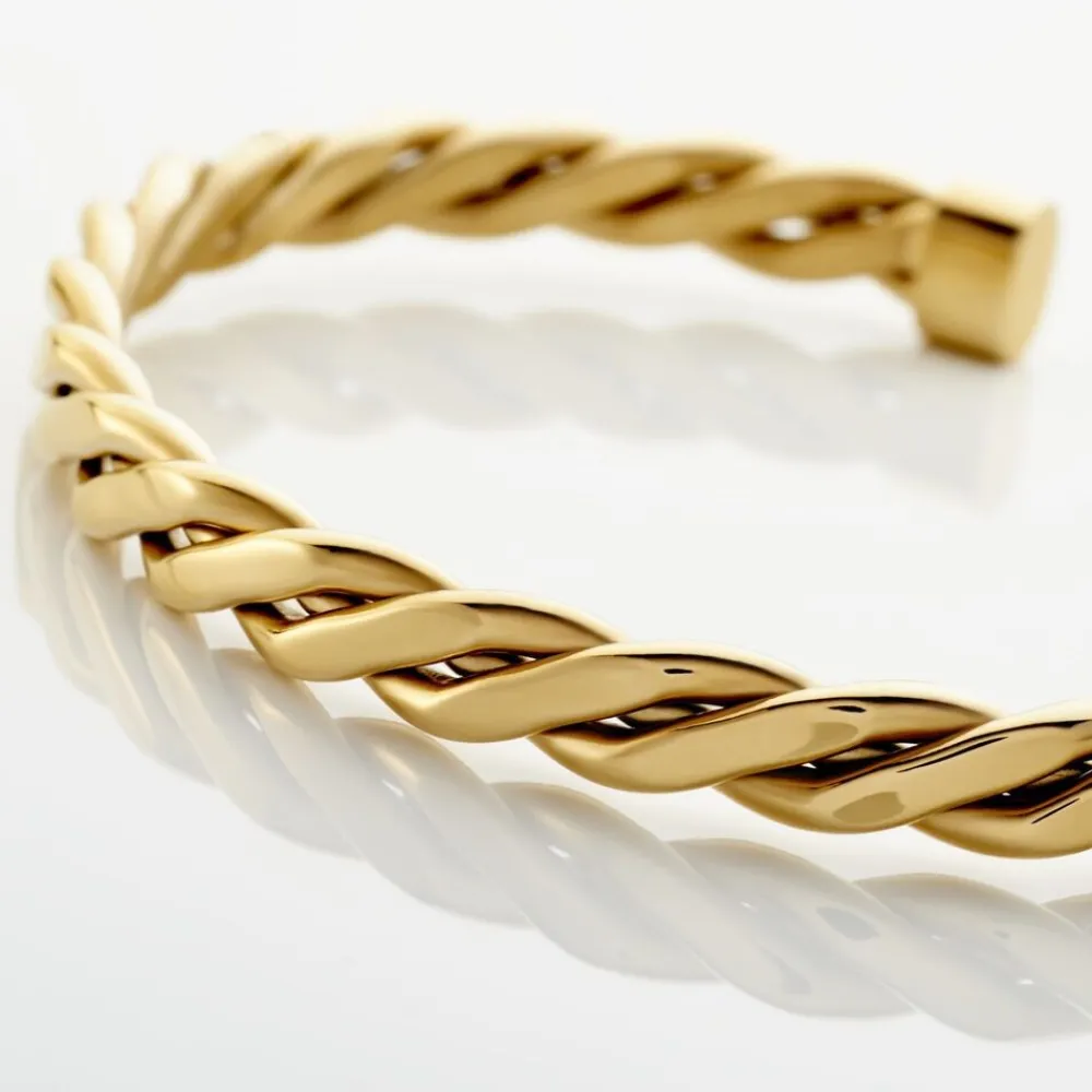 Bracelet Jonc Acier Dore Alexandru|Marc Orian Clearance