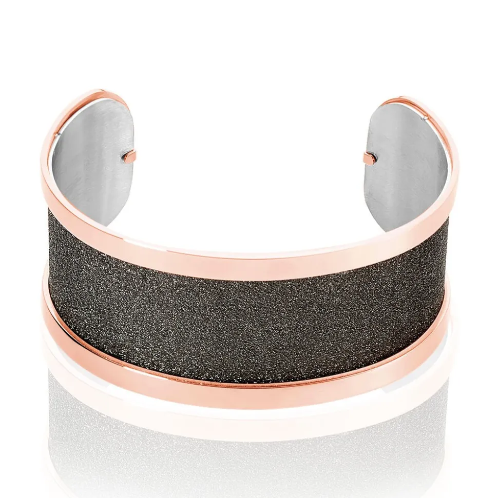 Bracelet Jonc Acier Rose