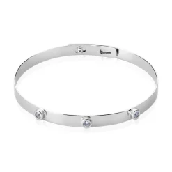 Bracelet Jonc Aleksandra Argent Blanc Oxyde De Zirconium