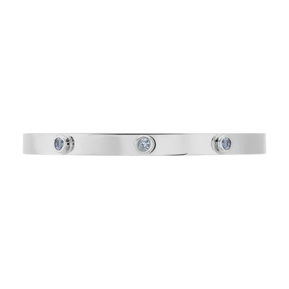 Bracelet Jonc Aleksandra Argent Blanc Oxyde De Zirconium