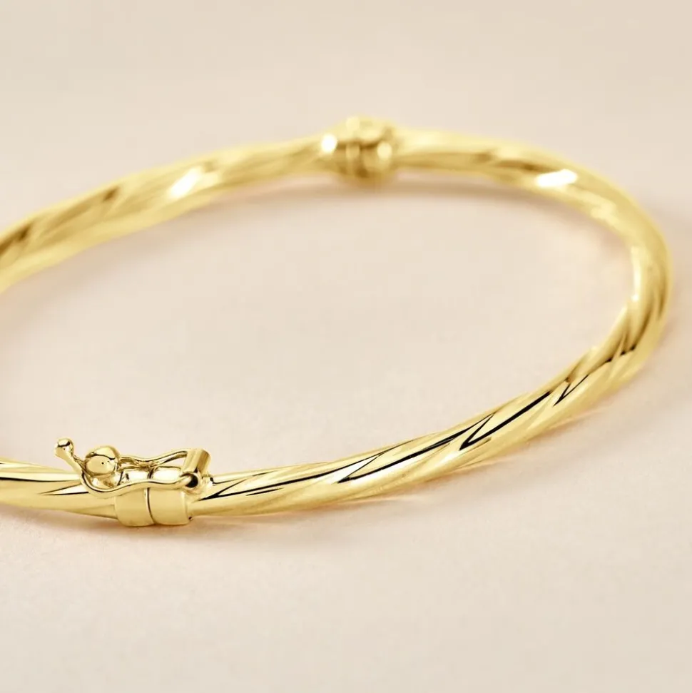 Bracelet Jonc Anaisaae Torsade Or Jaune